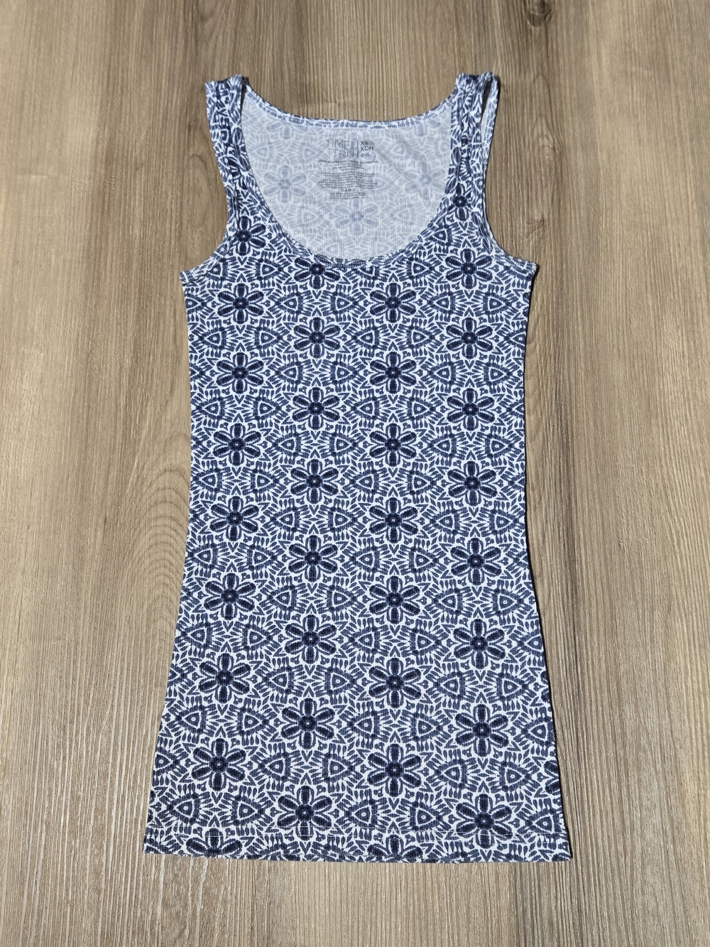 Boho Blue and White Printed Tank